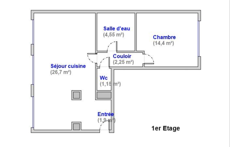 appartement 2 pièces en vente sur LEVALLOIS PERRET (92300) - Plus de details